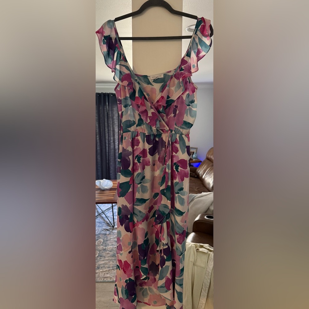 Floral Sleeveless Wrap Dress